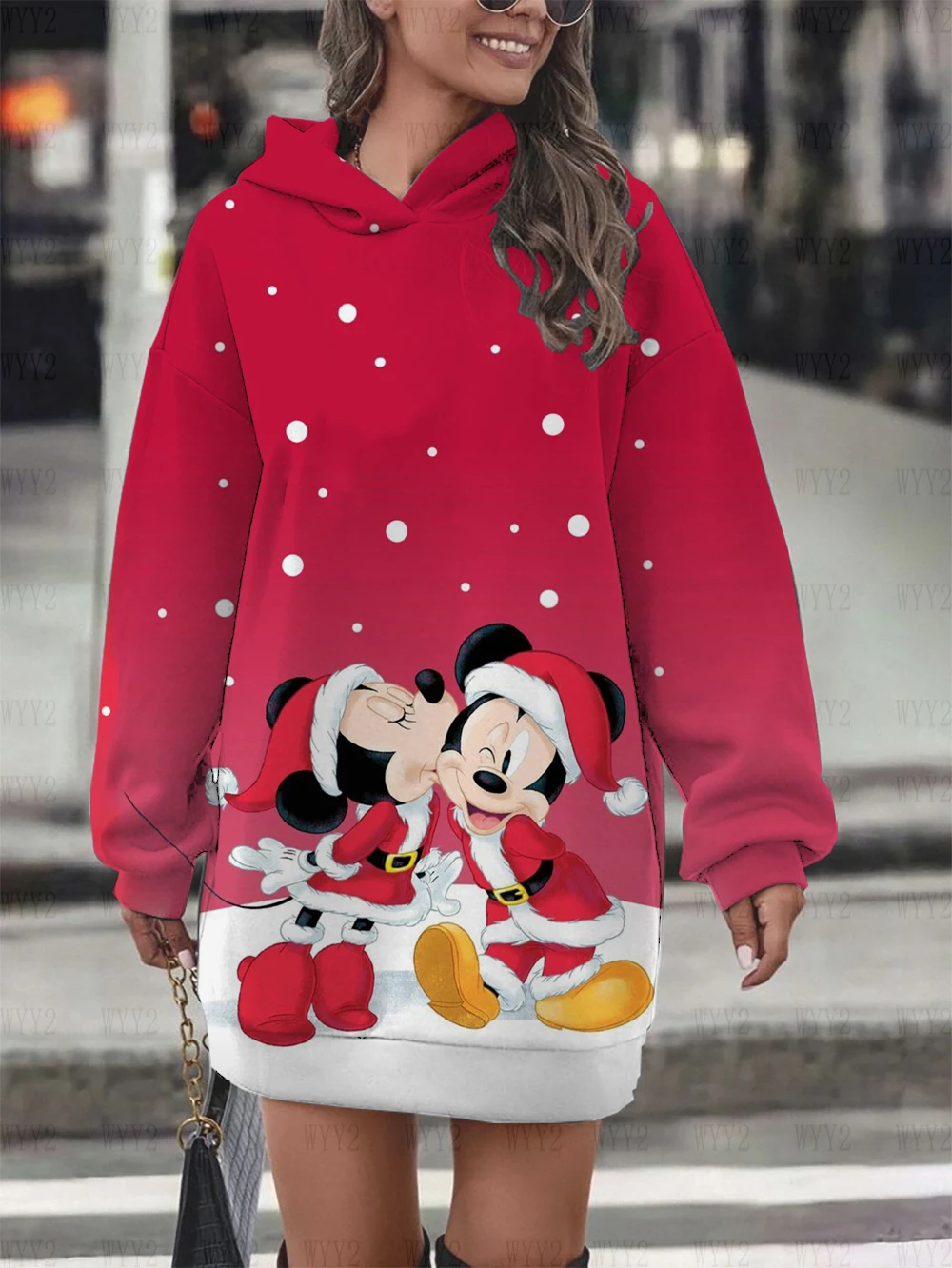 Women\'s Sweatshirt Sweatshirt Print Disney Christmas Mickey Mouse Print Hoodie Sweatshirt Dress Fashionable Women\'s Clothing