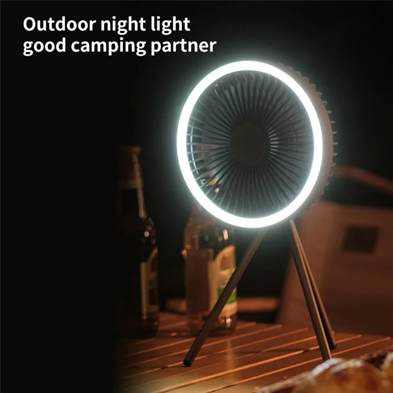 

10000Mah Outdoor Camping Rechargeable Fan Wireless Tent Electric Ceiling Fan With External LED Lighting Battery