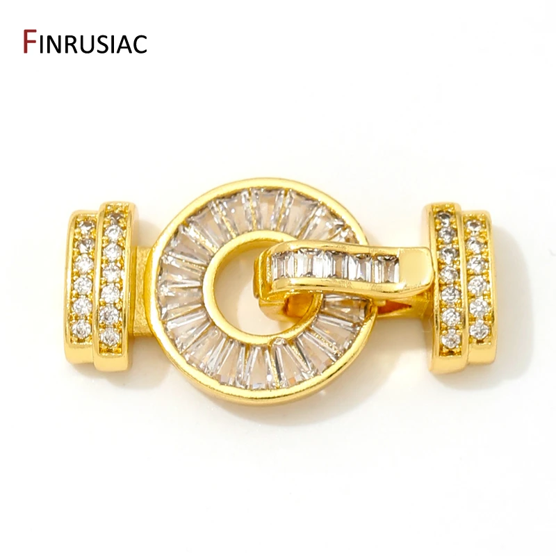 18K Gold Plated Cubic Zirconia Creative Decoration Fastener Lock Closure Clasps,DIY Needlework Beads Jewelry Making Supplies