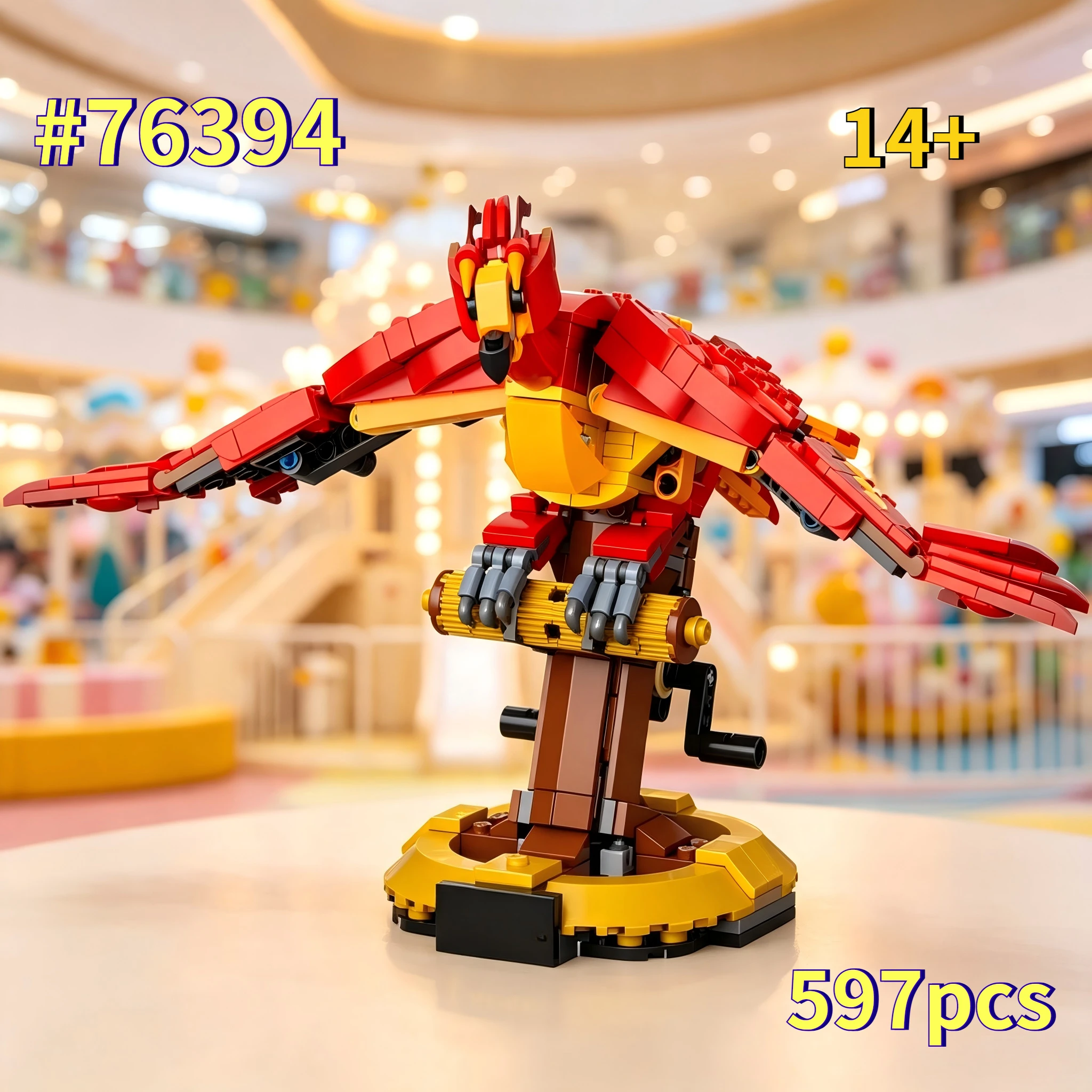Magic World Fire Phoenix  Building Blocks Sets Suitable for Christmas Gifts Compatible with Legoed Particles,597pcs.