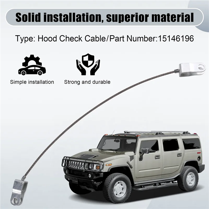 

6.0L 6.2L For Hummer H2 2003-2009 Hood Check Cable 15146196 Car Engine Hood Cable