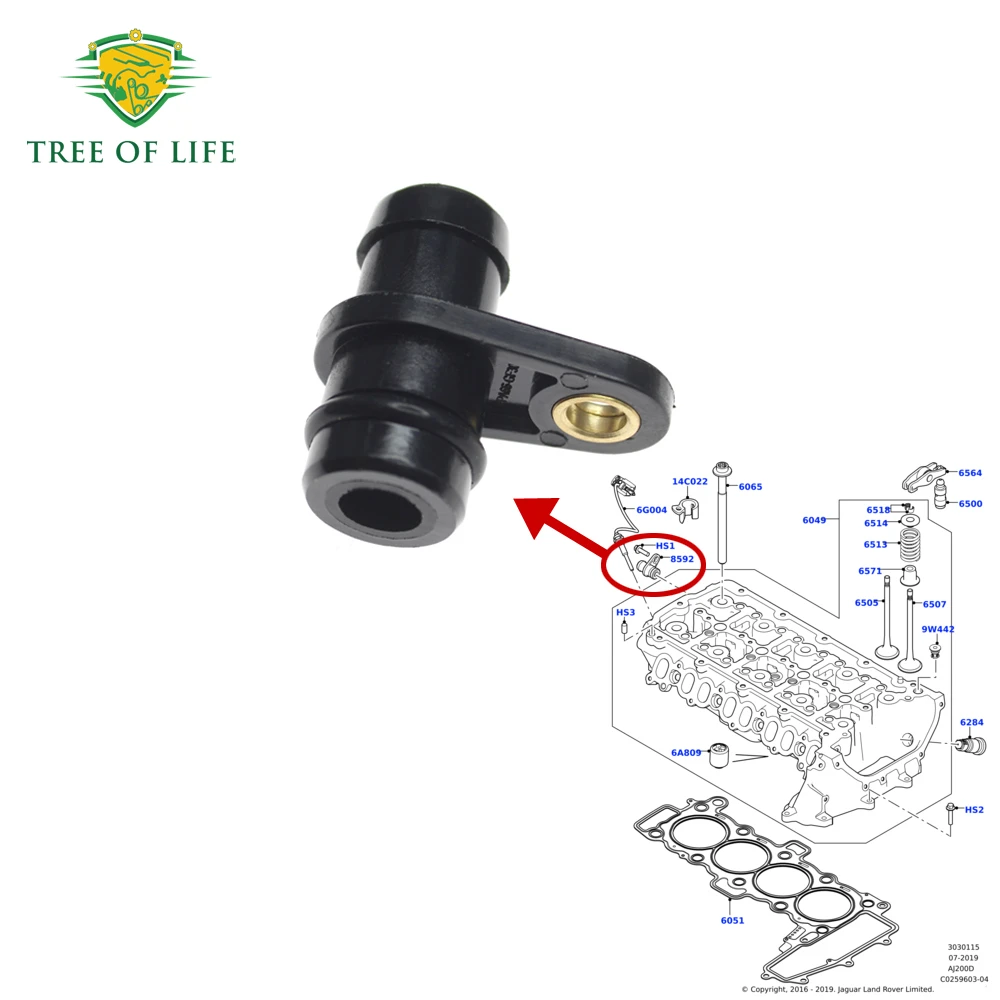 For Discovery Sport L550 2015+ New Range Rover Evoque L551 2019+ Range Rover Sport L494 2014+ Connection-Water Outlet LR073690