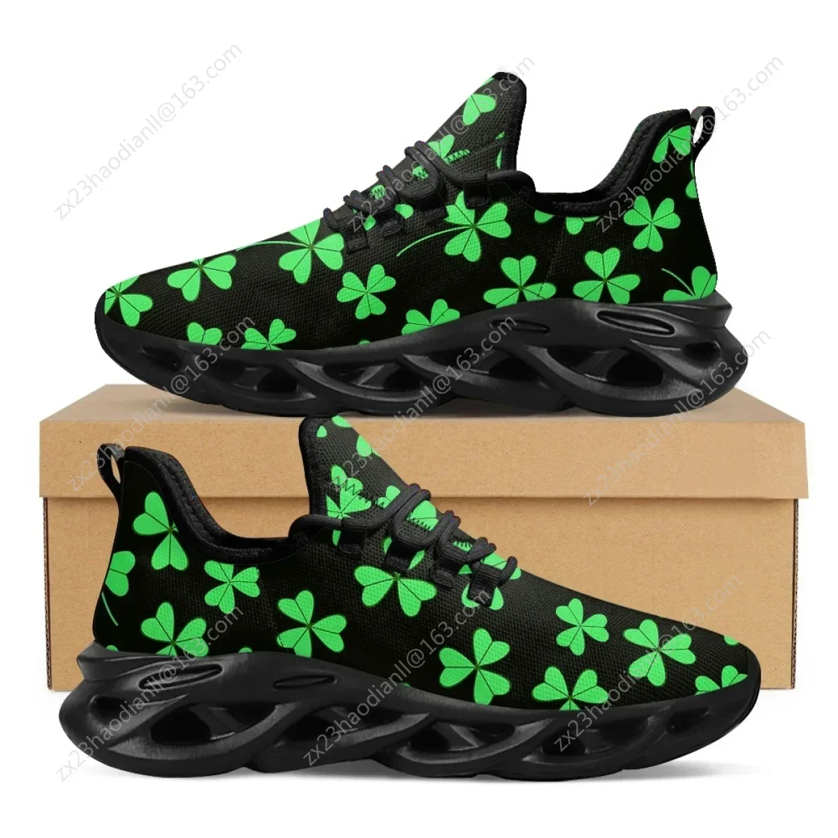 

St. Patrick's Day Shamrock Design Cool Platform Shoes Comfortable Breathable Vulcanized Shoes Fashion Casual Ladies Sneakers