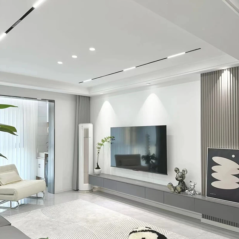 

LED Magnetic Track Light Living Room Ceiling Recessed 48V No Main Lamp Design Linear Lighting System Tuya Zigbee Dimmable DALI