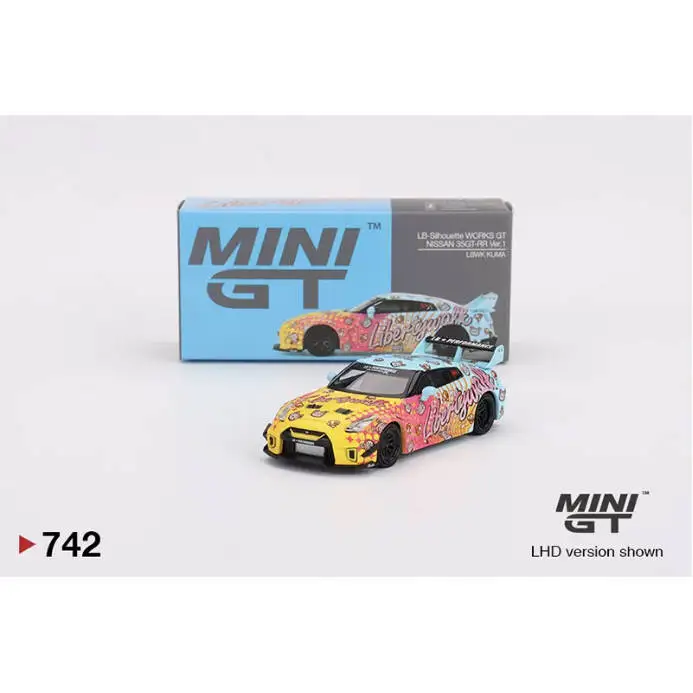 미니 GT 1:64 닛산 스카이라인 GT-R (R35) LB-실루엣 웍스 GT 리버티 워크 쿠마 다이캐스트 자동차 모형 재고 있음 즉시 배송 가능