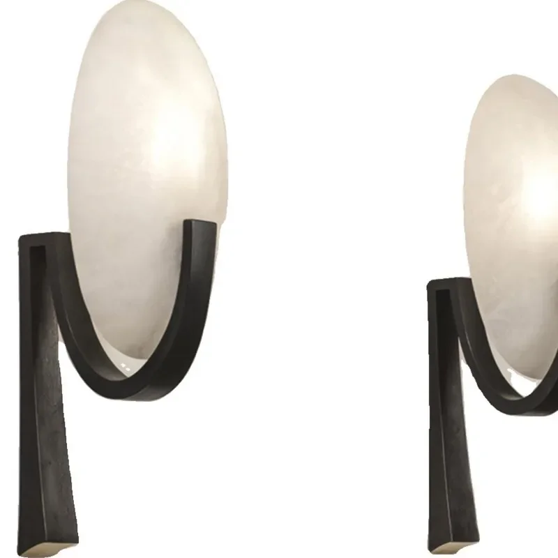 

Background wall wall lamp, French aisle bedroom bedside marble wall lamp