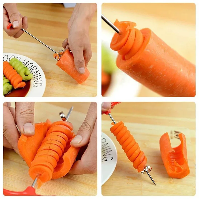 Vegetables Spiral Knife Potato Carrot Cucumber Salad Chopper Screw Slicer Cutter Spiralizer Kitchen Accessories Supplies Gadget