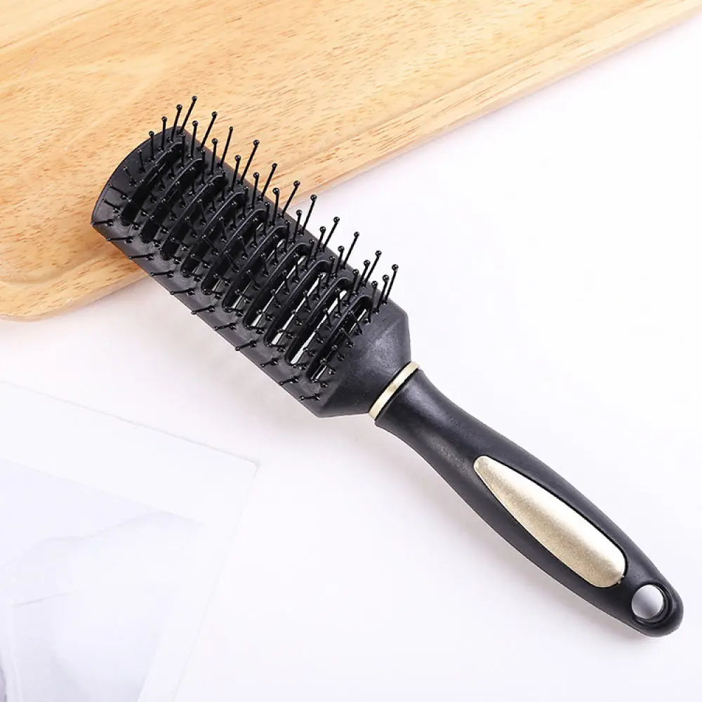 Compact Hair Styling Brush Air Cushion Massage Scalp Comb Round Roller Skeleton Vent Brush Easy Grip For Daily Hair Care