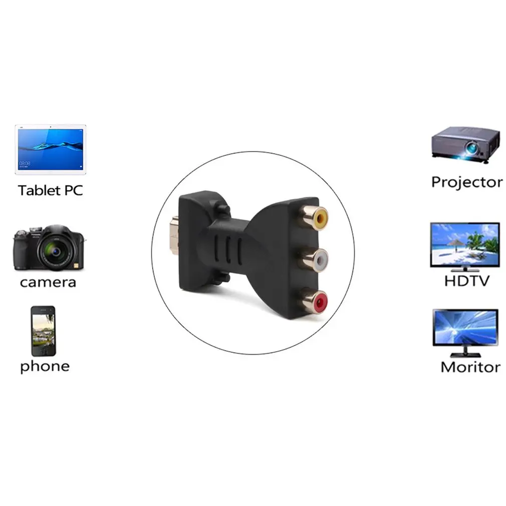 AV Digital Signal HDMI-compatible To 3 RCA Audio Ad Ter Component Converter Video For PC Projector Tablet Computers