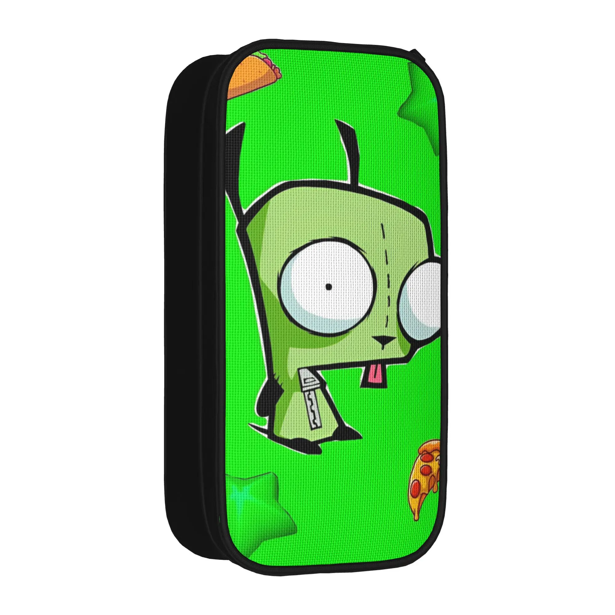 Invadered Gir Dib Robot Zim Pencil Cases Cartoon Aliens Pencilcases Pen Holder Student Large Storage Bag School Gifts Stationery