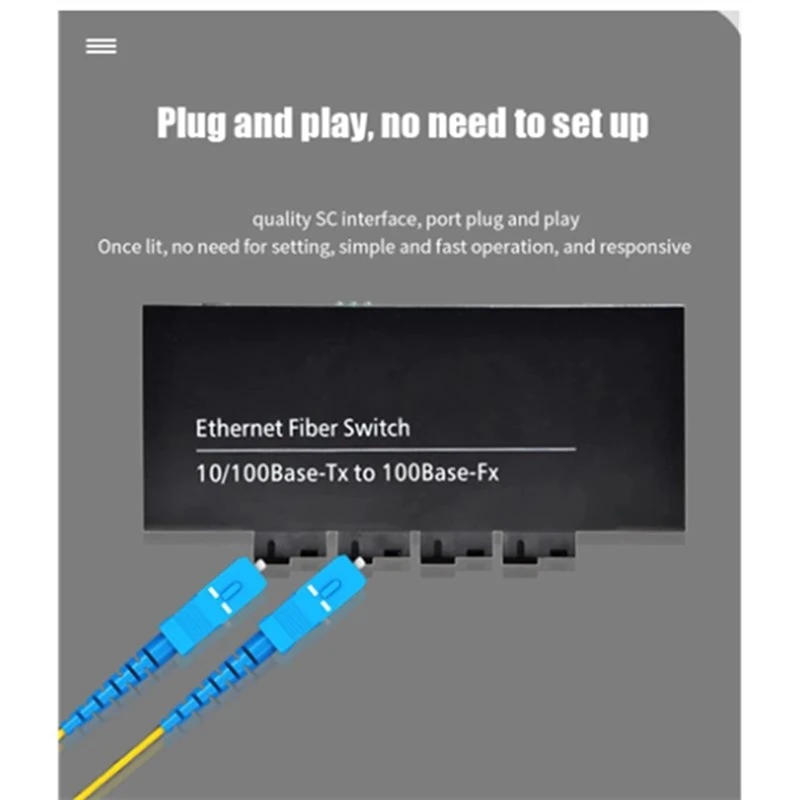 

Волоконно-оптический медиаконвертер 10/100 Мбит/с, одномодовый, 20 км, 4 порта SC, 2 оптоволоконных переключателя RJ45, внешний источник питания, вилка европейского стандарта