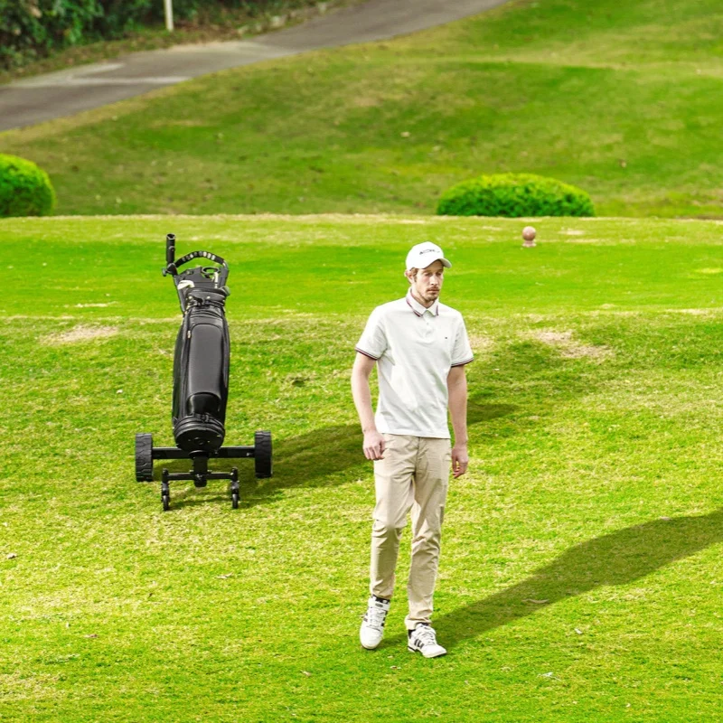 

Electric Golf Scooter with Remote Control Following Push Cart Aluminium Construction and Lithium Battery Golf Trolley