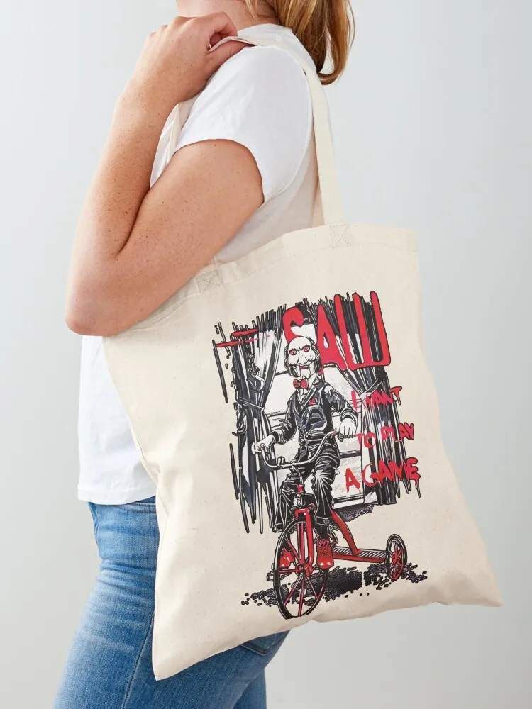 

Vintage Saw Jigsaw Horror Movie Tote Bag Large bags for women custom tote bag Handbags women shopper bag woman