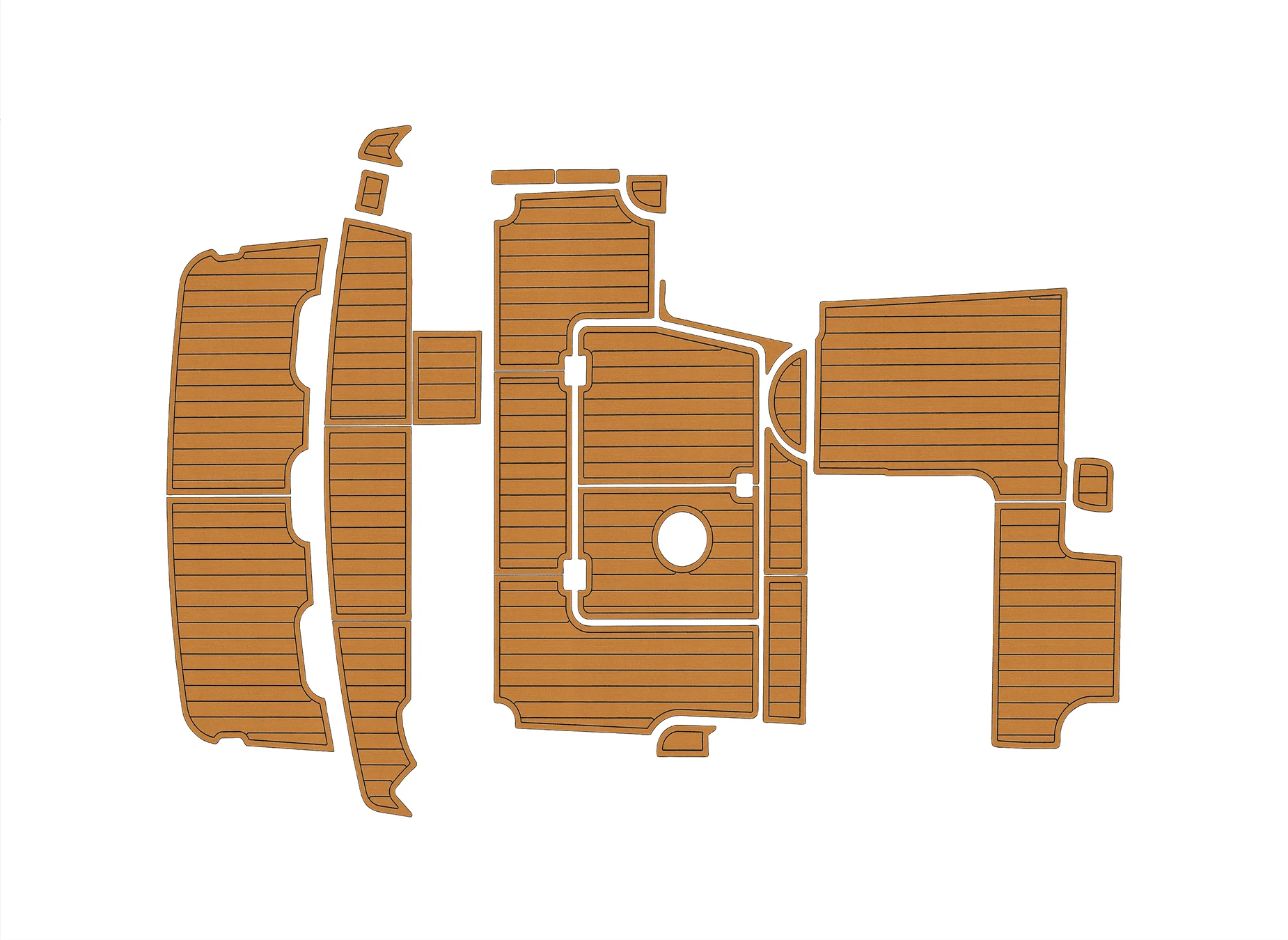 

Marine Faux Teak EVA Non-Slip Mat -2005-2010 Larson 330 cabrio Self-Adhesive 1/4" (6mm) Boat Deck Pad for Cockpit & Deck