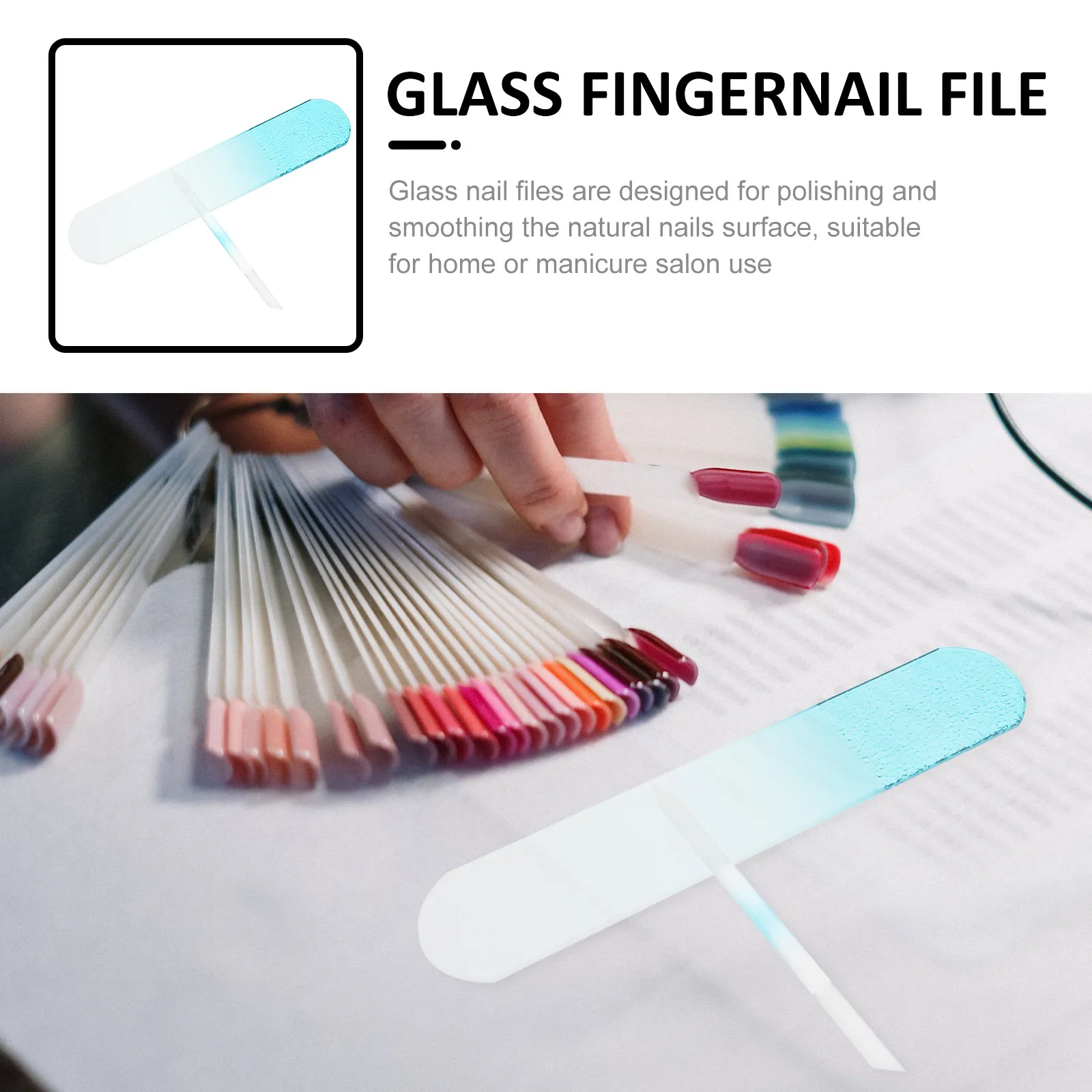 

Набор из 2 стеклянных пилок для ногтей, двусторонние, многоразовые, для ухода за ногтями, для женщин и мужчин, для толстых ногтей на ногах, акриловых ногтей, набор для маникюра с кристаллами