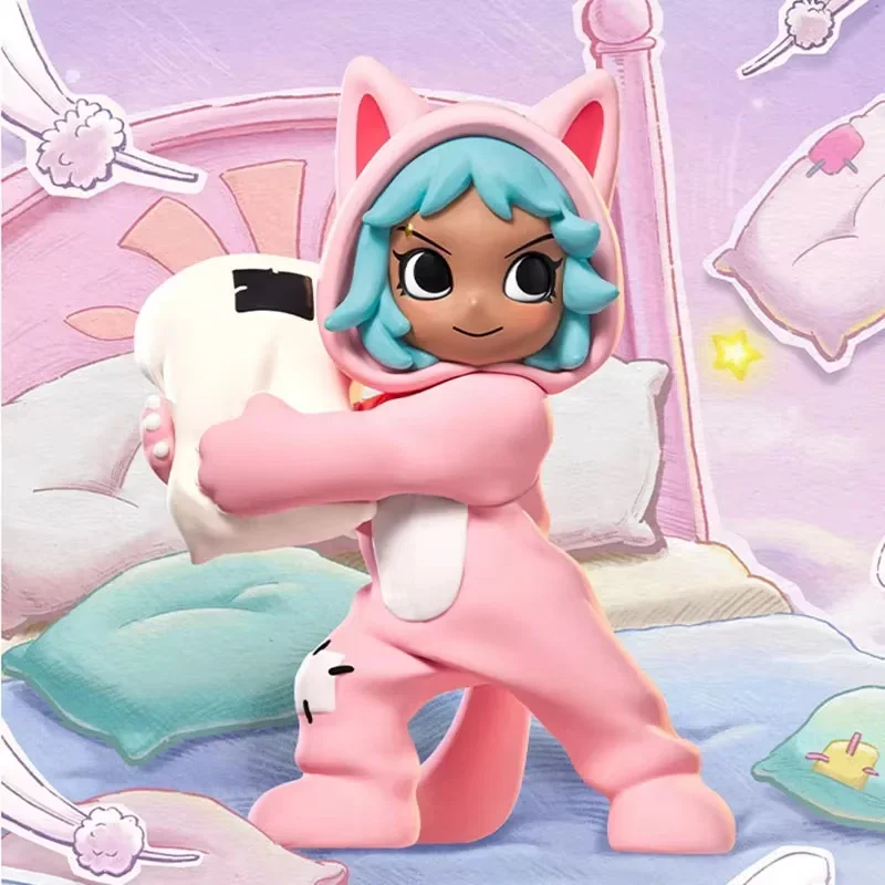 

POP MART Lil Peach Riot SLEEPOVER Series, модная слепая коробка, игрушки, загадочная коробка, кавайные фигурки, сюрприз, украшения на день рождения, Рождество