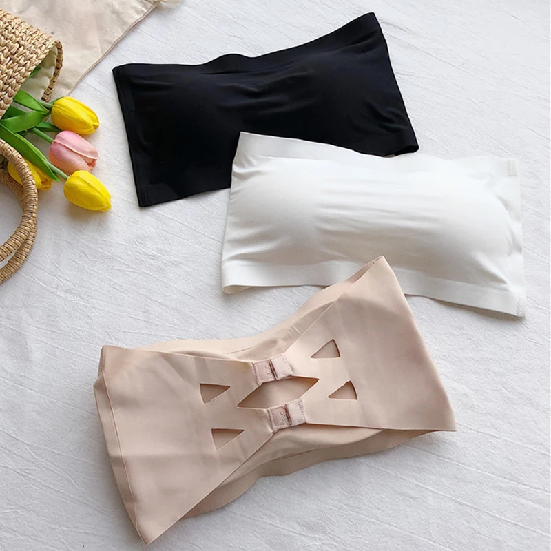 Women Tops Wrapped Chest Tube Top Hot Sale Sexy Underwear Strapless Padded Bra 2024 New image 2