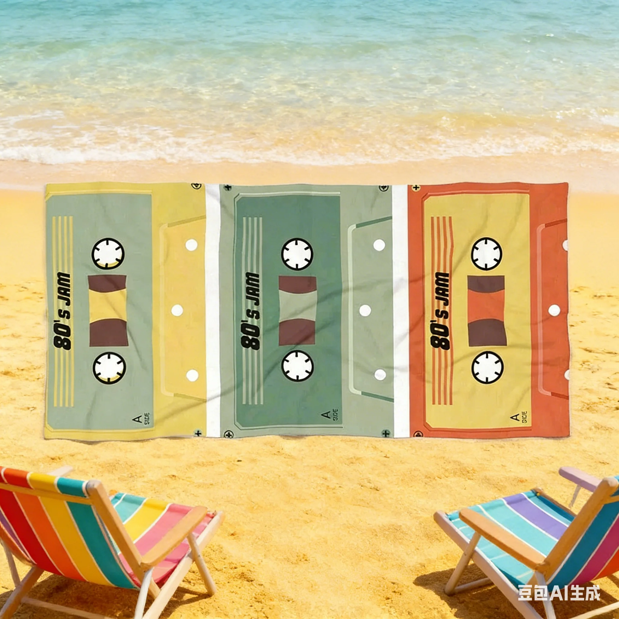 

Пляжное полотенце в стиле ретро с рисунком кассетной ленты, 1 шт., полиэстер, быстросохнущее, для путешествий, унисекс, легкое, мягкое, для плавания, кемпинга, серфинга, пляжа