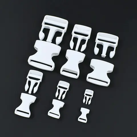 Hebillas de plástico ajustables de liberación lateral rápida para correas de mochila, hebilla de paracaídas de Paracord blanco, Clips DIY, 2/5/10 Uds., 10-38mm