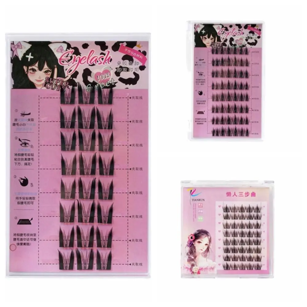Lashes Extension Cluster ขนตาปลอม DIY Fluffy ขนตาปลอมยาวนานหวาน Segmented Eyelashes Bundle
