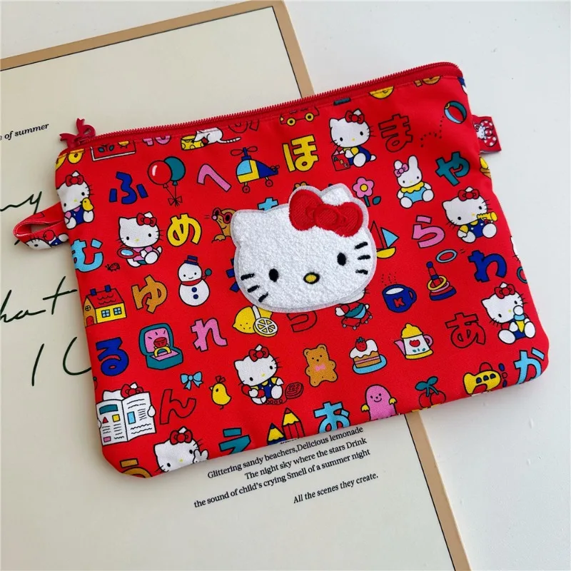 

Kawaii Hello Kitty Makeup Bag Cute Cartoon Embroidery KT Women Accessories Versatile Large Capacity Storage Girl Gift Wholesale