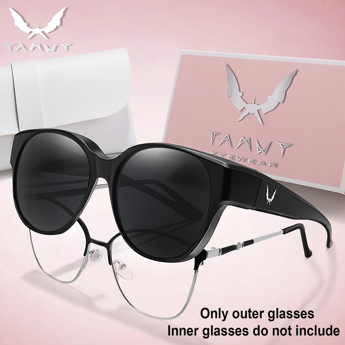 Over Glasses Cover Over Myopia Eyeglasses Unisex Round Shades with UV protection Outdoor Sports Fishing Hiking Cycling with Box image 3