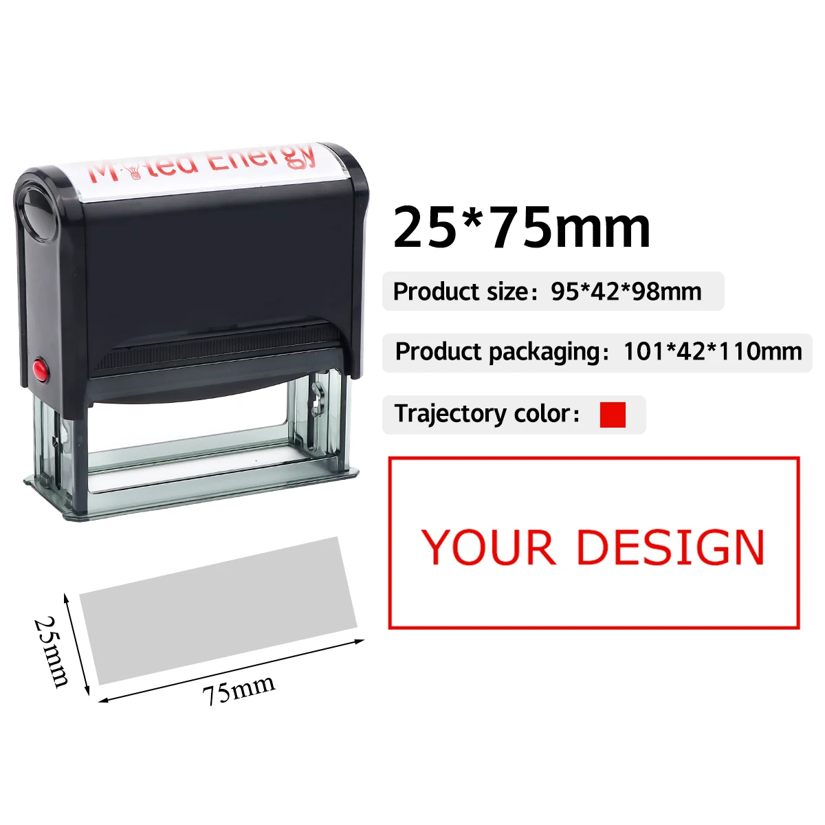 Rechthoek Patroon Aangepaste Zelfinktende Stempel Gepersonaliseerde Adres Tekst Logo Ontwerp Druk-type Inkten Stempels voor DIY Visitekaartje