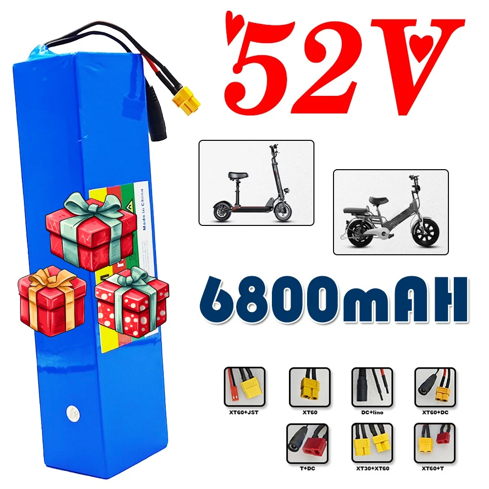 

high-quality 18650 Lithium ion 14S2P Battery Pack 52V 6800mAH 1500W for Bicycle Scooter Motorcycle Built in BMS