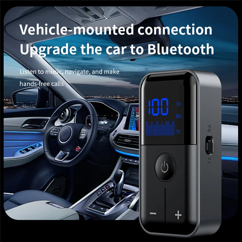 A99E-Bluetooth 5.4 Ricevitore Audio Stereo Trasmettitore 3.5MM AUX TF Per Scheda Display A LED Adattatore Musicale Con Microfono Per Auto TV