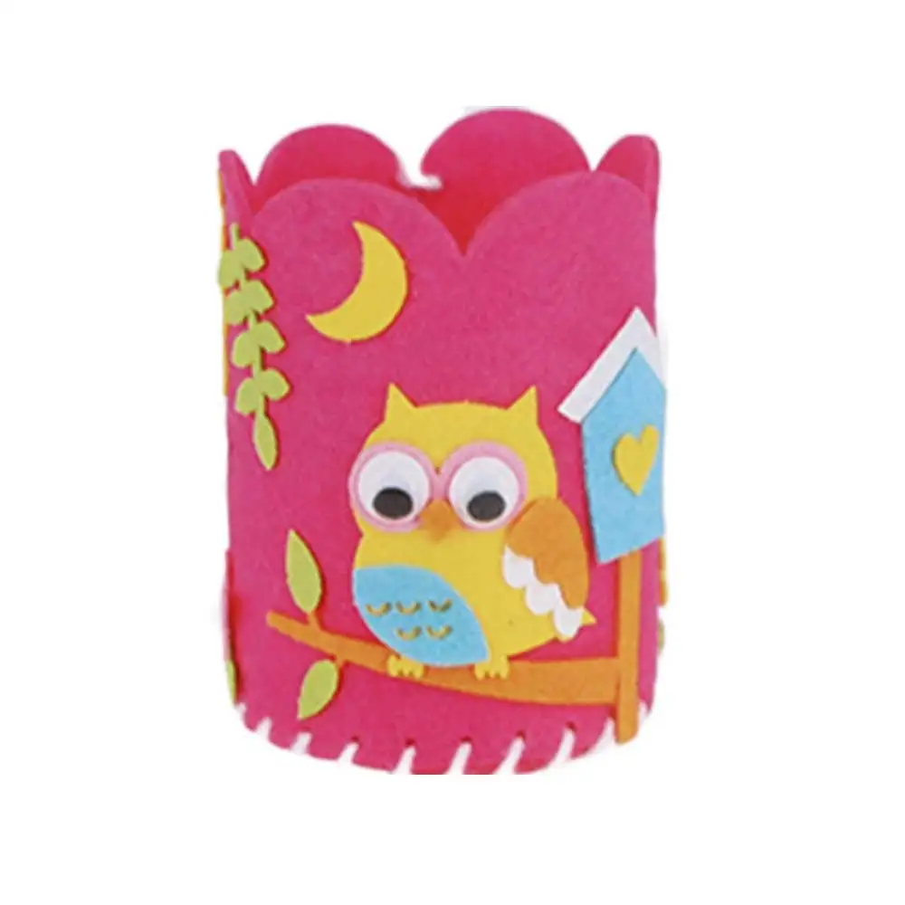 

Gifts Cartoon Arts Crafts DIY Craft For Children Crafts Toys DIY Pen Holder Non-Woven DIY Pencil Holder Handwork Pen Container