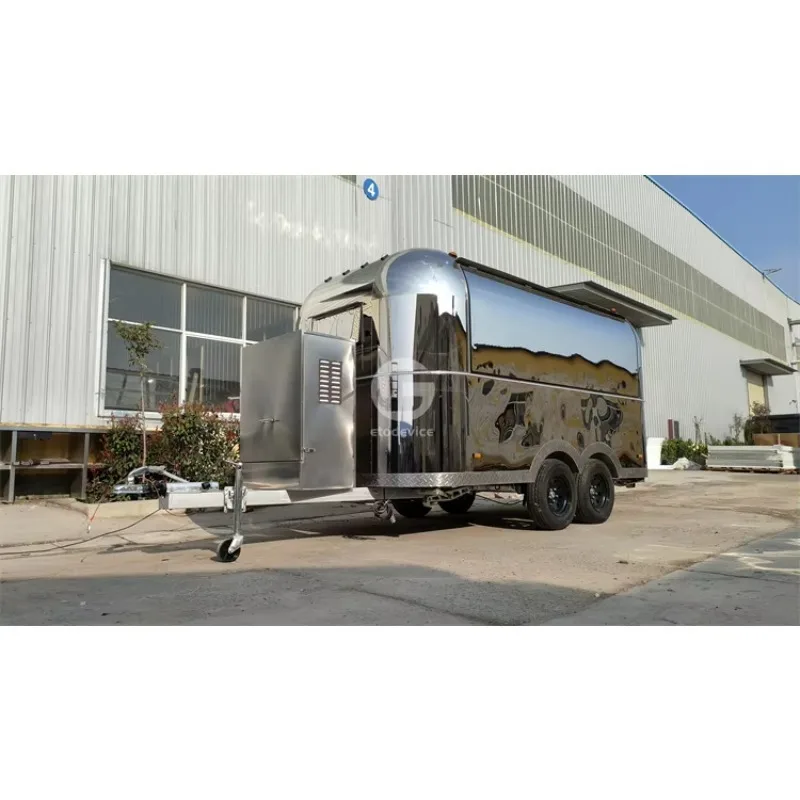 Custom Fast Food Truck Mobile Kitchen Catering Trailer, Fully‑Equipped for Coffee Bar, Burger, Hotdog, Pizza Outdoor Vending