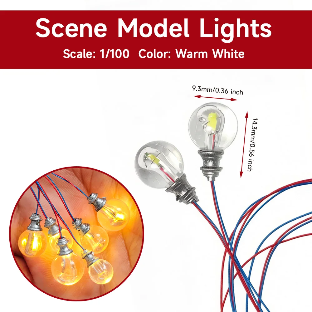 5 Stück 3V Miniatur-LED-Lampen für 1/87 1/100 1/150 DIY-Modellbau/Puppenhaus-Dekoration/Dioramen-Zubehör/Mikrolandschaft