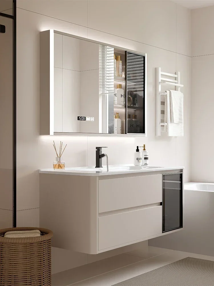 Modern simple rounded corner bathroom cabinet combined toilet ceramic in one