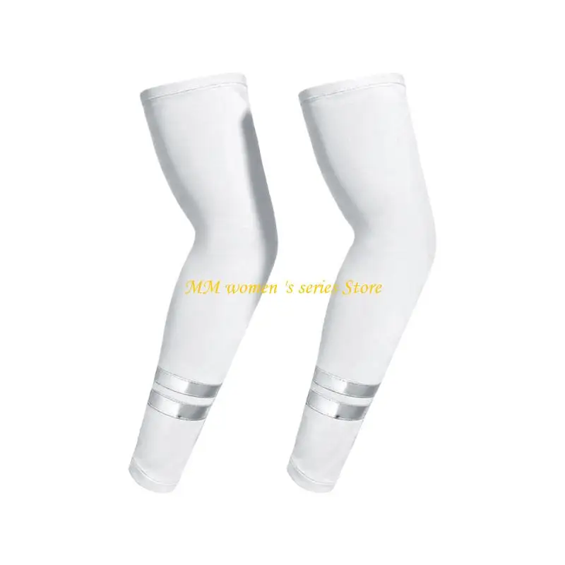 Q39C Cycling Running Arm Sleeves Pair with Reflective Trim Detail, 45 Pull On Sun Arm Sleeves for Daily Wear Use