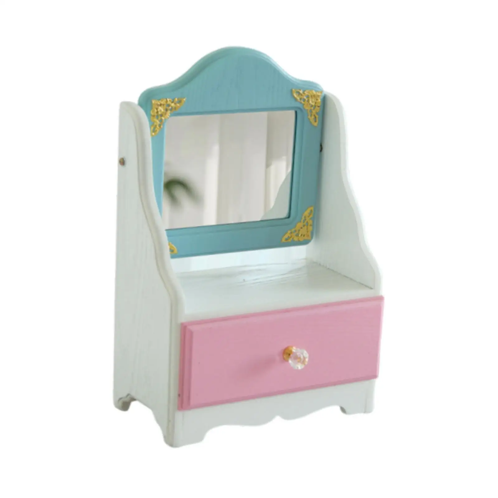 

Desktop Makeup Mirror with Drawer Storage Box, Makeup Case Cosmetic Organizer for Bathroom