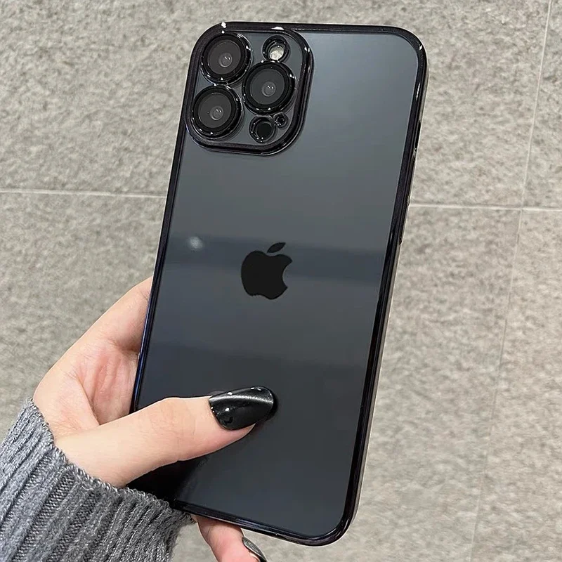 

Pop Luxury Electroplated Silicone Phone Case For IPhone 11 12 13 14 15 16 Pro Max Xs XR Max Plus Mini Soft Transparent Cover