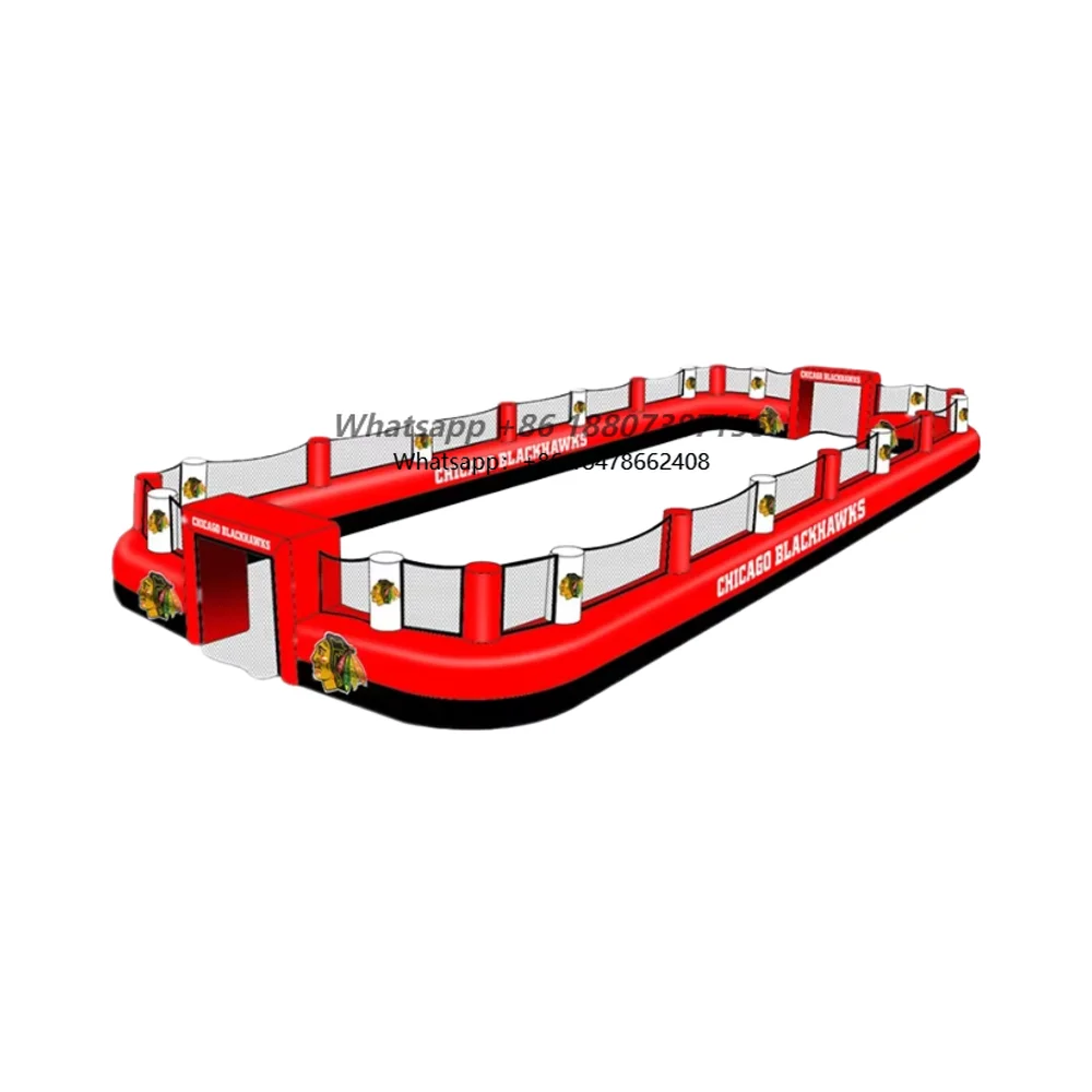 Giant Custom Inflatable Hockey Rink PVC Material with Built-In Blower Includes Repair Kits