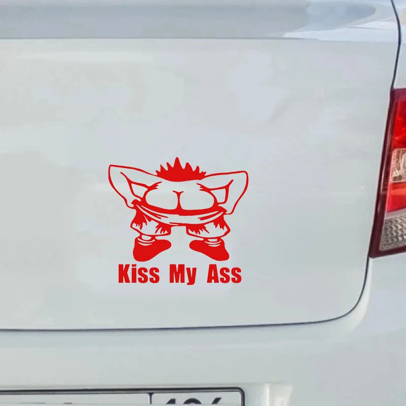 Funny Car Sticker Kiss My Ass Motorcycle Waterproof  Decal Laptop Campervan Decals Vinyl Car Sticker Decal PVC Wholesale
