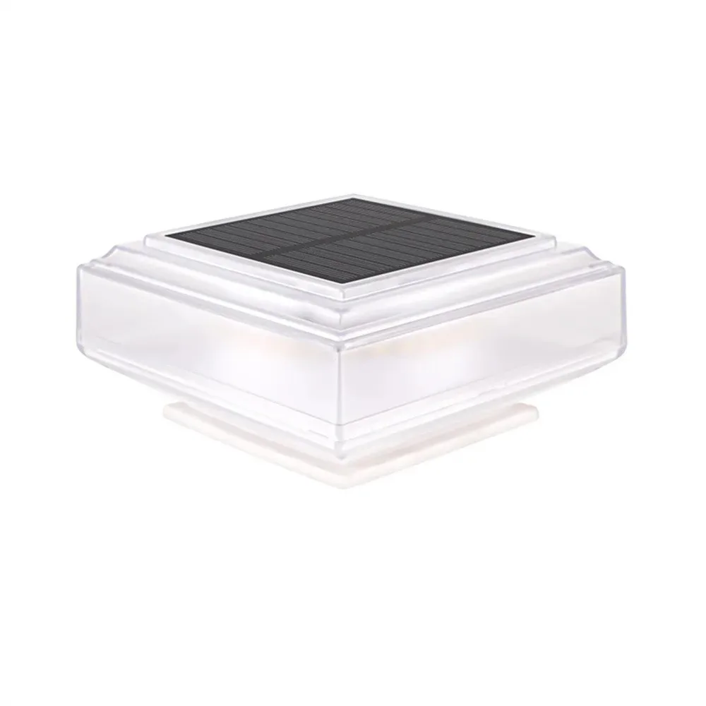 Waterproof Solar Post Light Solar Powered Square Solar Column Headlight LED White / Warm Light LED Pillar Cap Lights