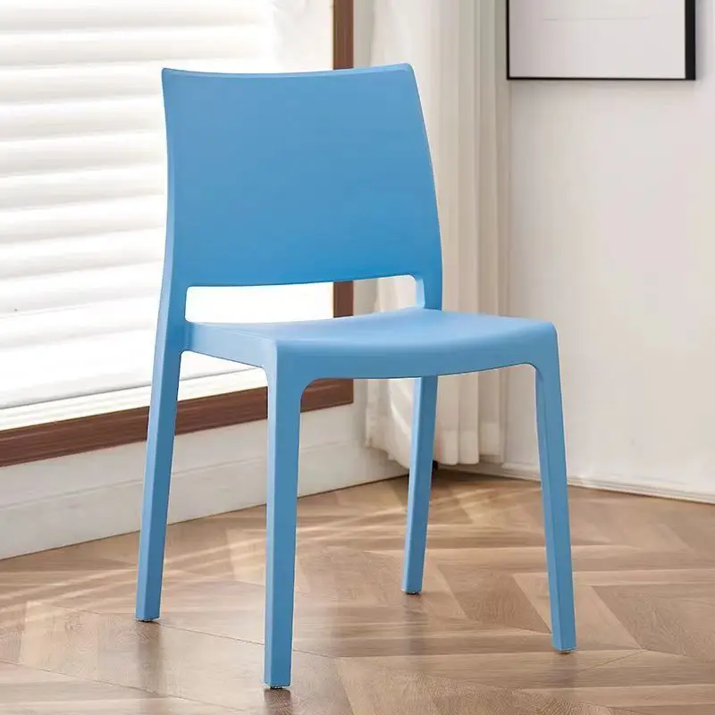 Nordic Plastic Dining Chair Modern Thickened Simple Stackable Backrest Chair Leisure Restaurant Chair
