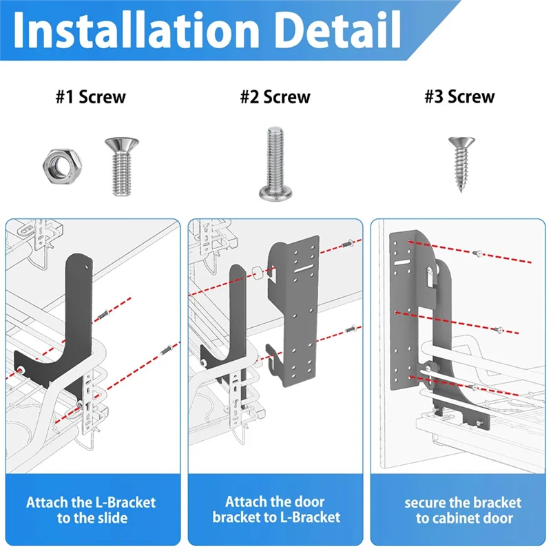 

AT21-For Rev-A-Shelf 5WB1 5WB2 Series For Kitchen Base Cabinet Organizer Door Mount Kit 5WB-DMKIT RV Shelf Basket
