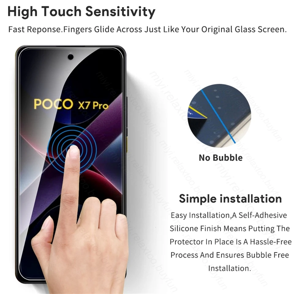 5-1 Piezas Vidrio Templado 9H para Poco X7 Pro 5G Vidrio Protector PocoX7Pro Poko Little X7Pro X 7 Pro 7Pro Película HD 5