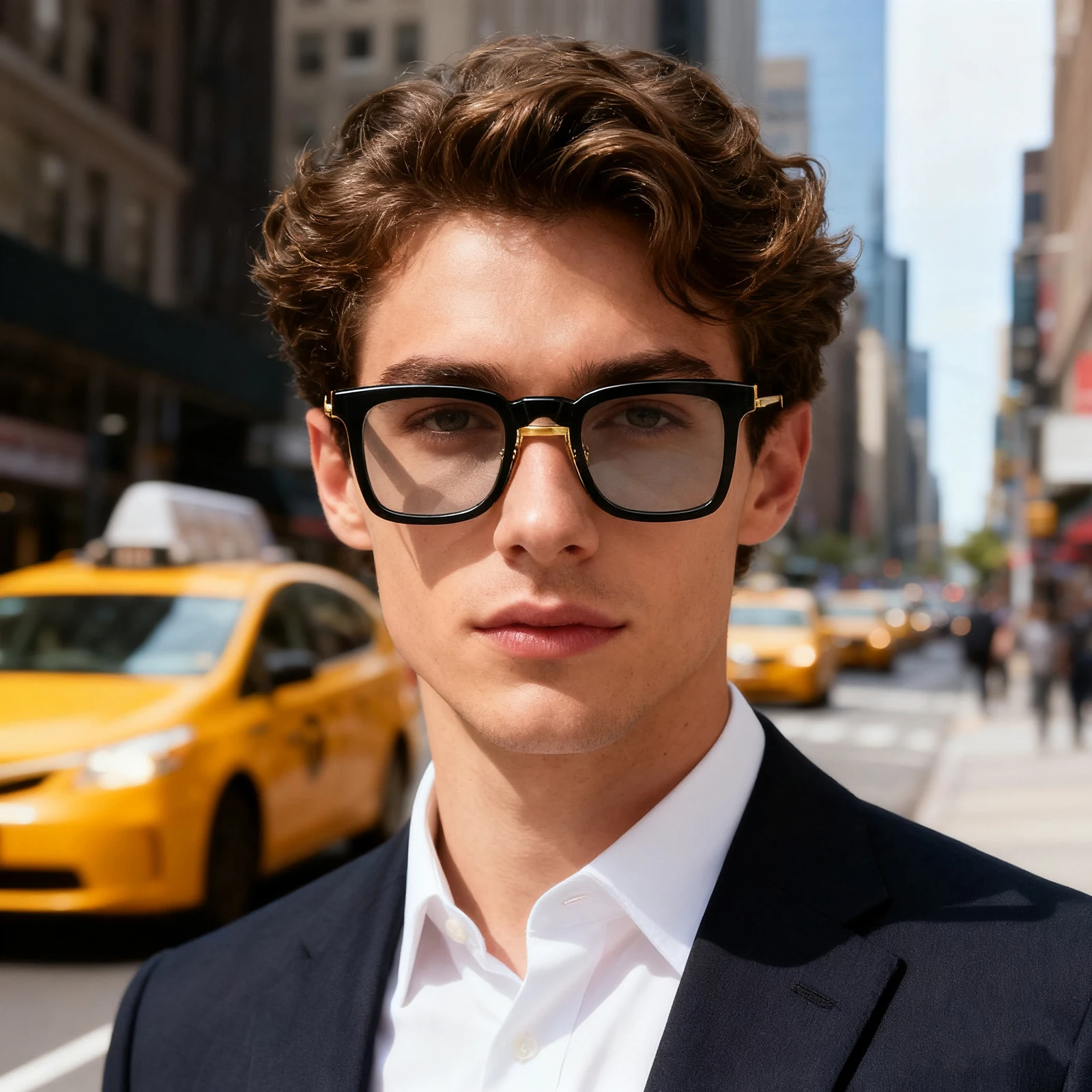 OBLVLO Luxury Black Acetate Fiber Frame Sunglasses 400UV Protection Square Brown Lens Unisex Fashion Sun Glasses