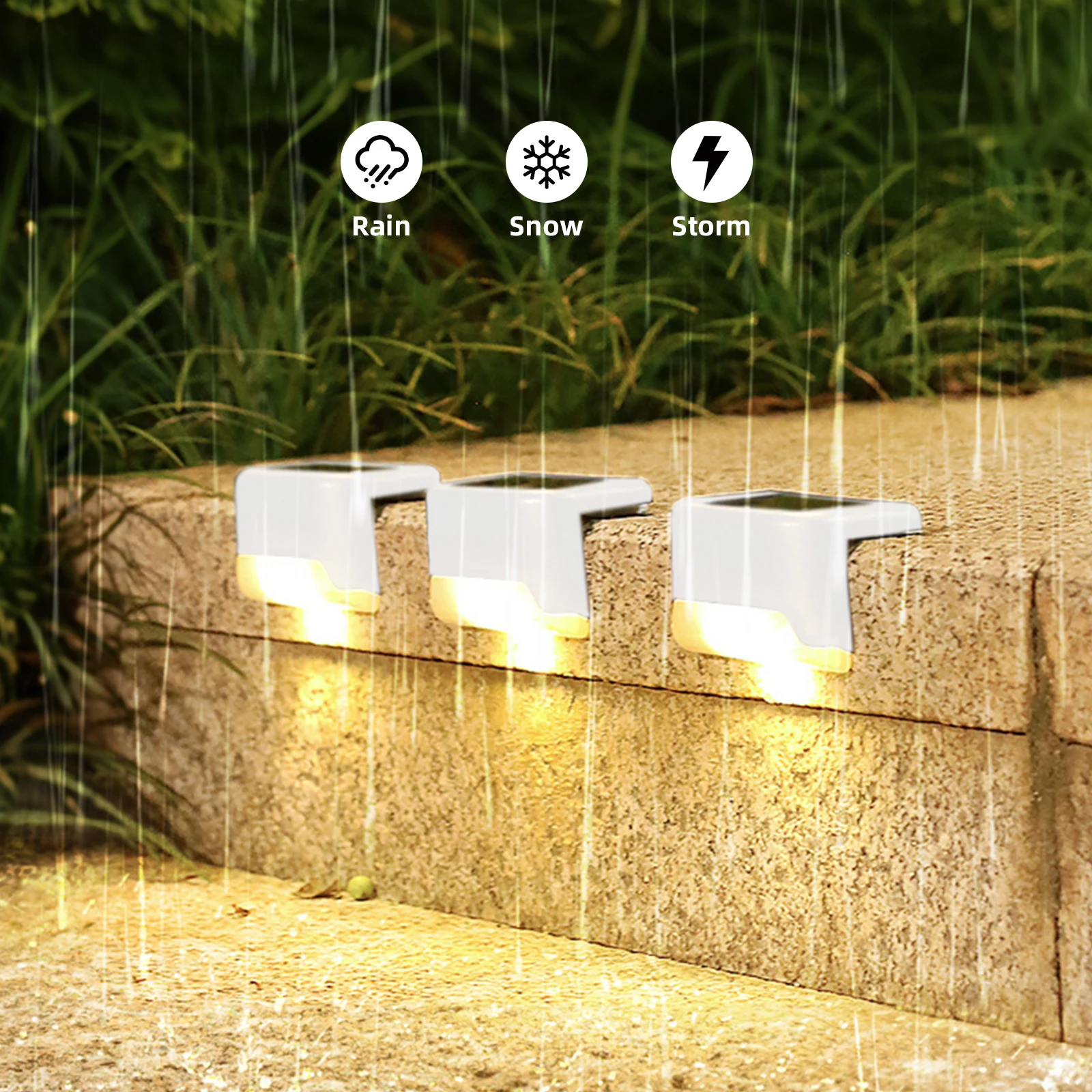 Solar Deck Lights Outdoor 16 Pack, Solar Step Lights Waterproof Led Solar lights for Outdoor Stairs, Step , Yard, and Pathway