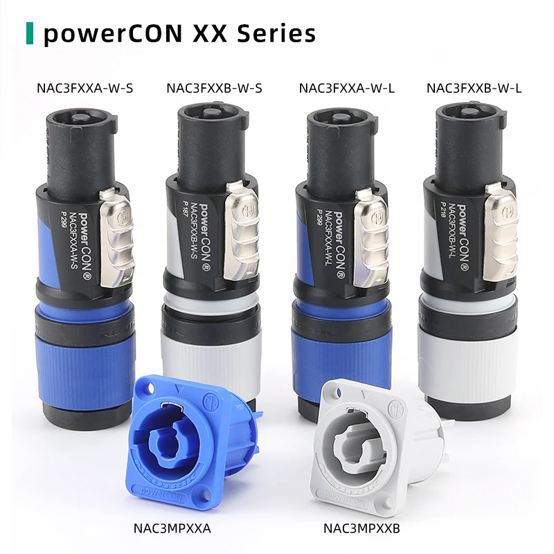 Original NEUTRIK 16A / 20A PowerCON AC Cable Connector Power Input Output Lockable Screw Type Contacts Aviation Plug / Socket