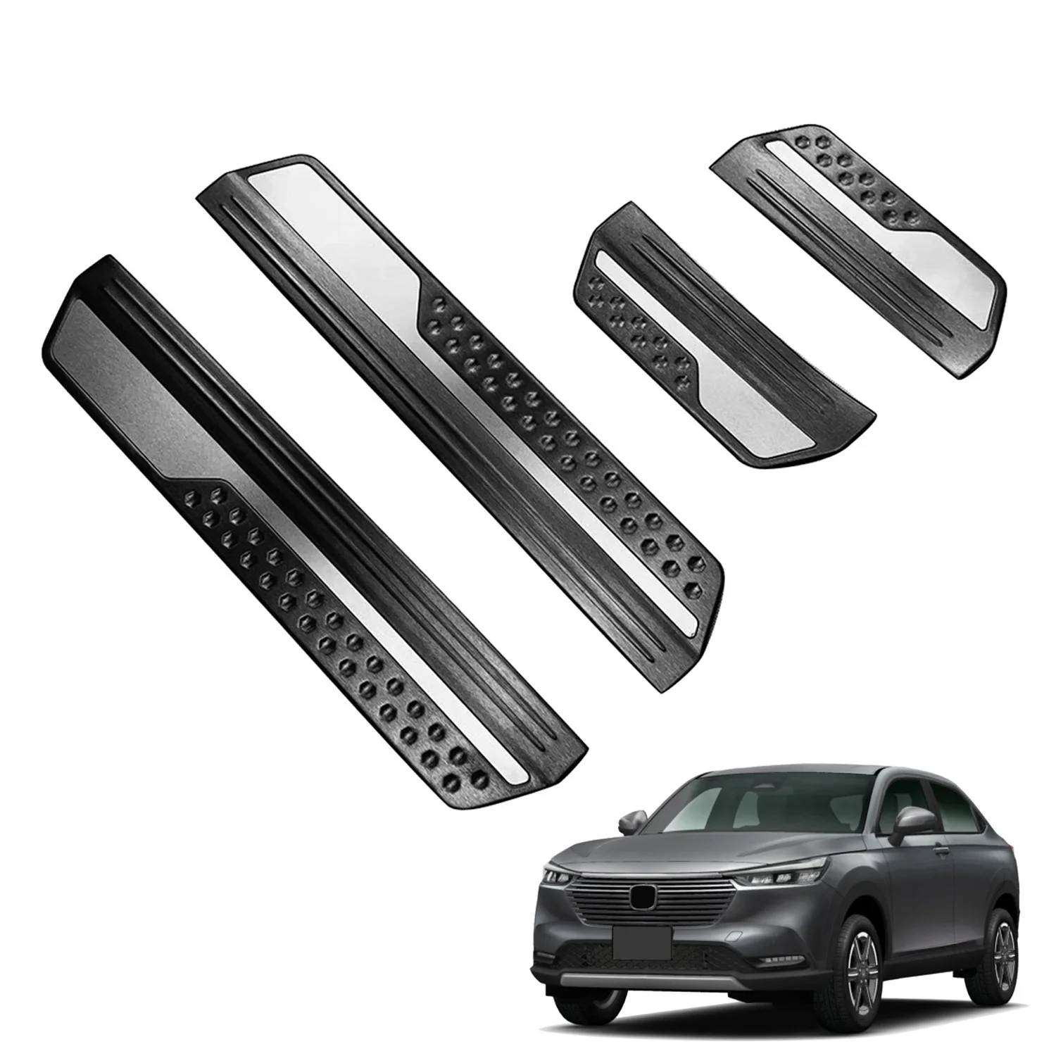 For Honda Vezel HR-V HRV 2021 2022 Stainless Steel Front Rear Outer Door Sill Pedal Scuff Plate Cover Trim 4Pcs