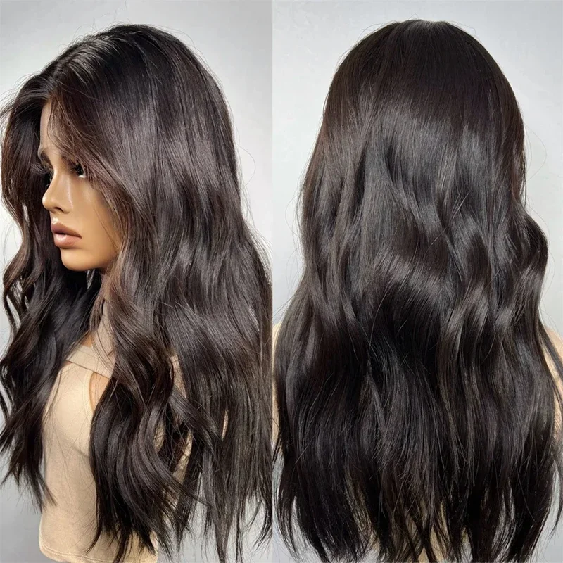 Gluelesss 30inch 250% Density Brown Jewish 5x5 Silk Base Body wave European Human Hair Wigs For Women with Baby Hair Preplucked