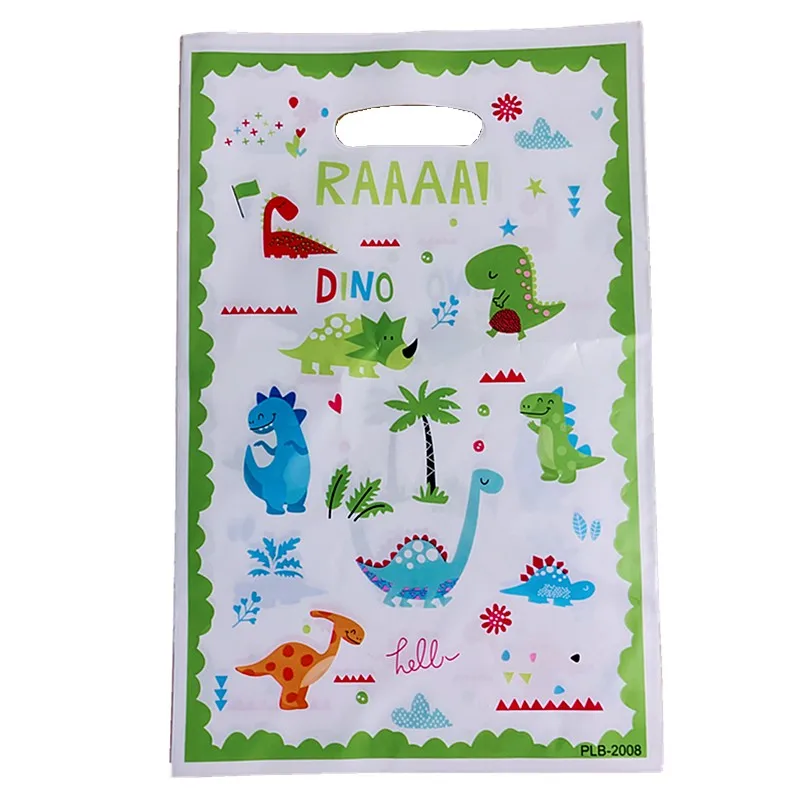 10 Stück Cartoon-Dinosaurier-Handtasche, Geschenk- und Süßigkeitenverpackungsbeutel, Dschungel-Dinosaurier, Geburtstagsparty-Dekoration, Partyzubehör für Kinder und Babypartys – Detail 3