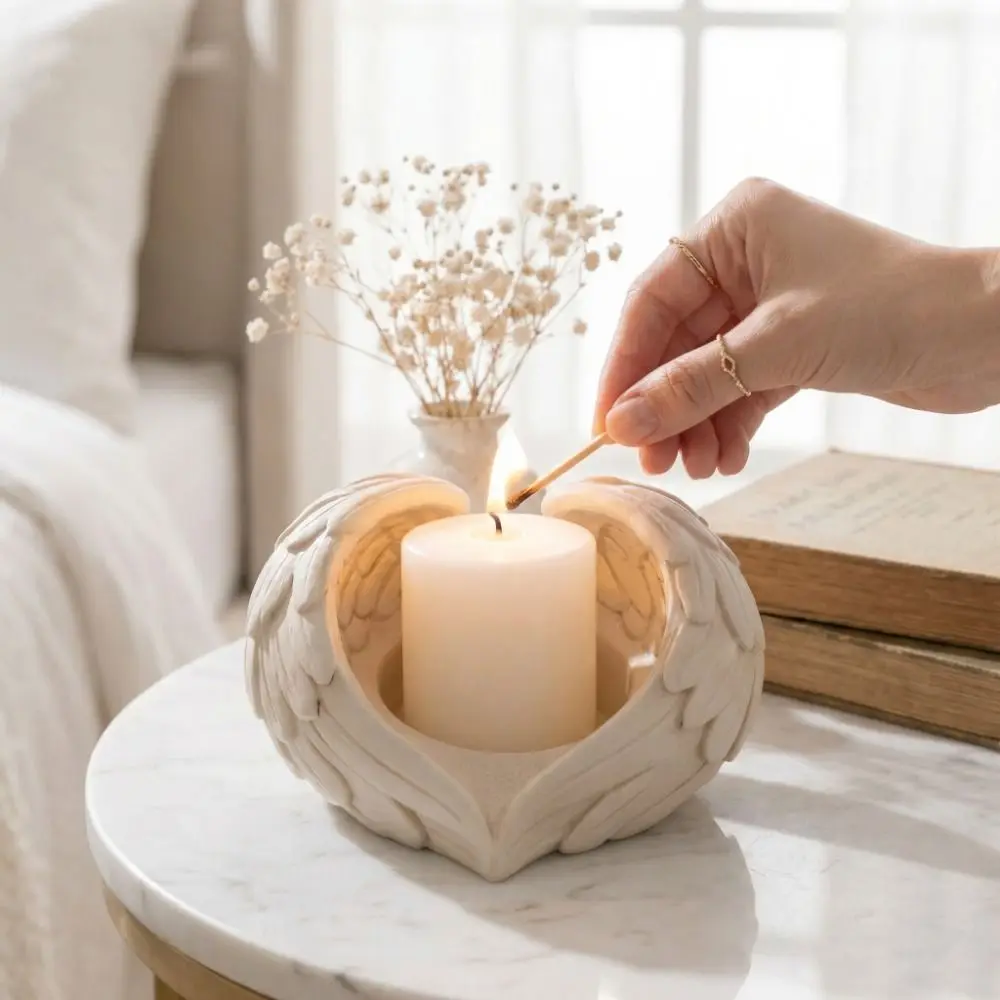 Plastic 3D Printed Wings Candle Holder Stable Decorative Wing Storage Box Candlestand Artistic Jewelry Display Plate