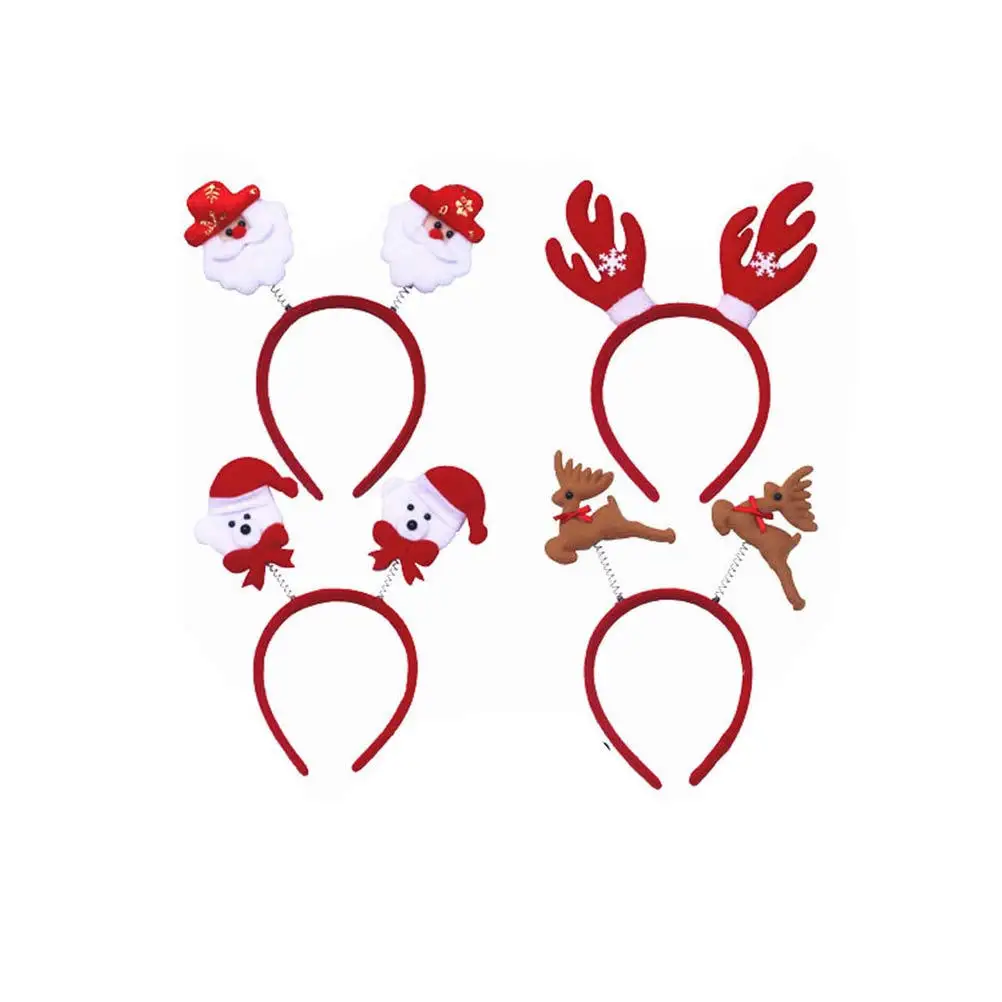

12 шт., рождественские повязки на голову, не выцветающая, удобная повязка для волос, аксессуары для костюмов, украшение для рождественской вечеринки, фотобудки